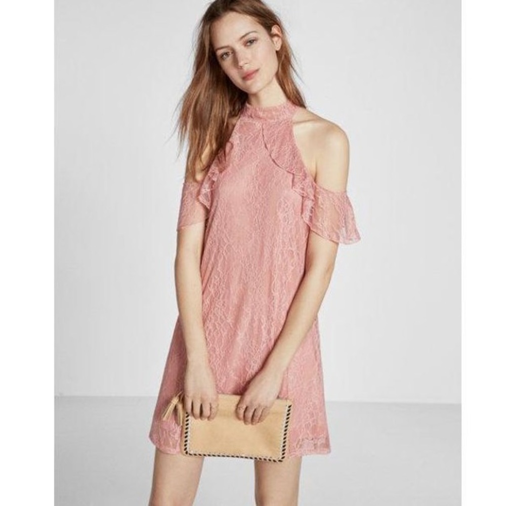 Express Dress Pink - Cold Shoulder Midi